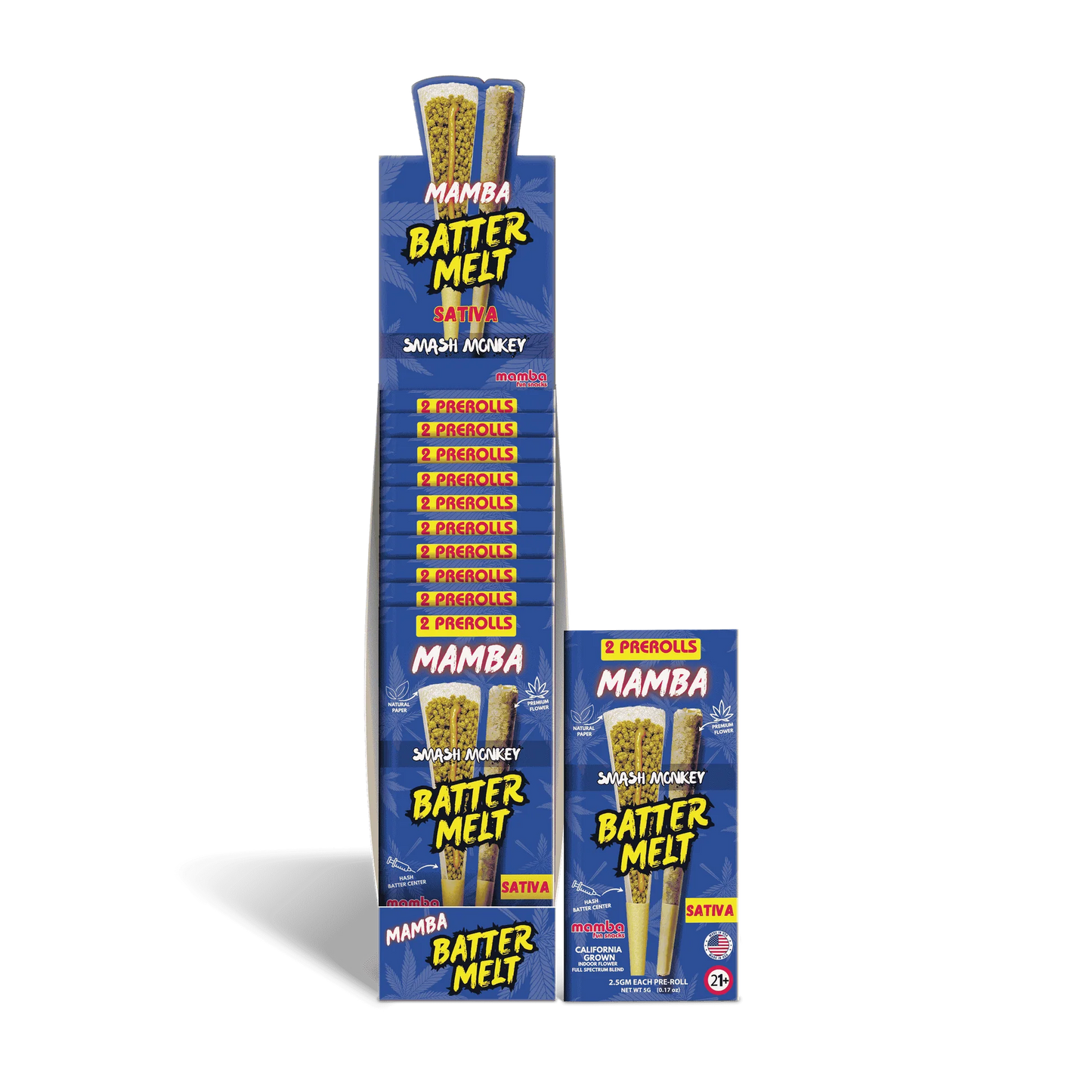 MAMBA BATTER MELT PROLL| SMASH MONKEY SATIVA 5GM|643556215391|PK OF 10
