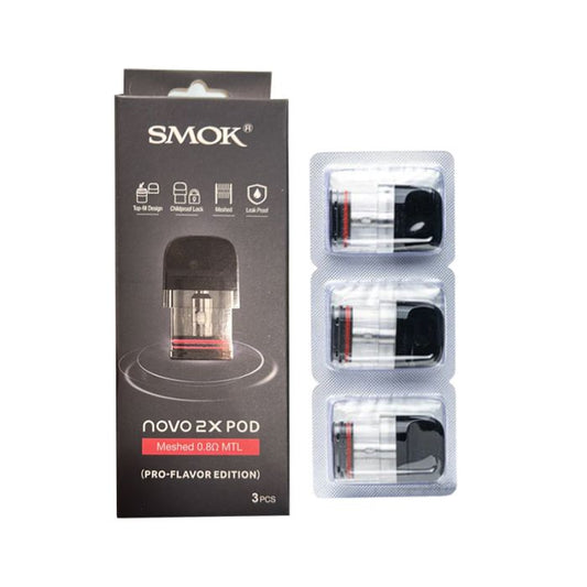 SMOK NOVO 2X MESHD 0.8OHM MTL POD 3CT/PACK