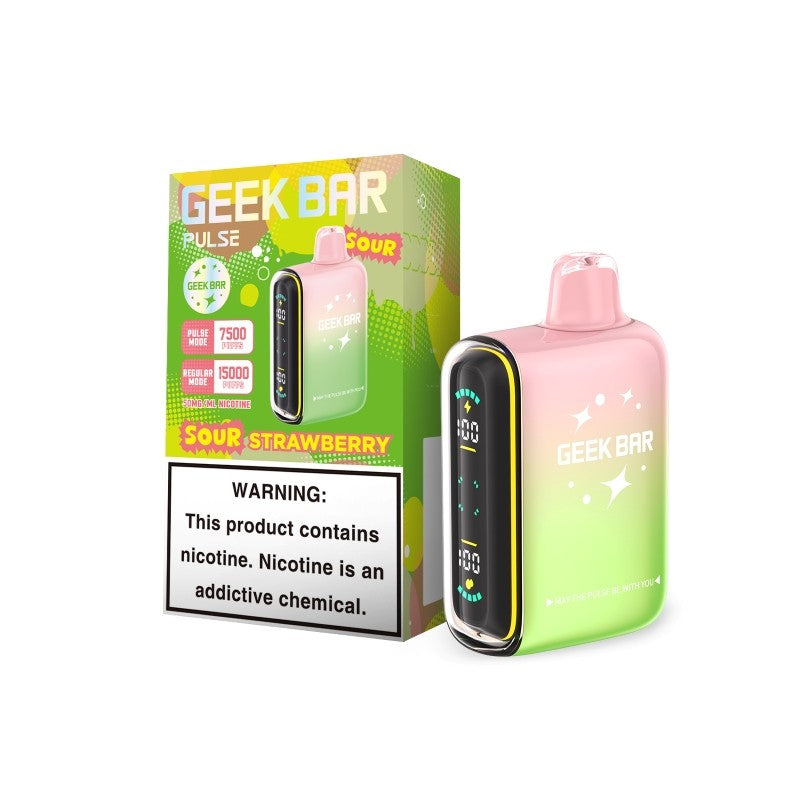 GEEK BAR PULSE SOUR STRAWBERRY 15K|810164280862|Pack Of|5– Nationwide