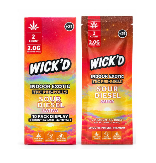WICK'D EXOTIC THC PROLL SOUR DIESEL STVA 4GM 10CT