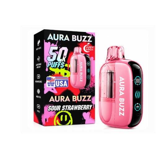 AURA BUZZ KIT SOUR STRAWBERRY 50K