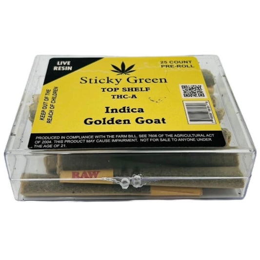 STICKY GREEN TOP SHELF PROLL INDICA GOLDEN GOAT