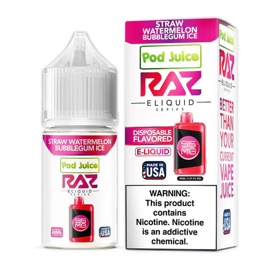 POD JUICE X RAZ STRAW WTRMLN BUBBLGUM ICE 55MG 30ML