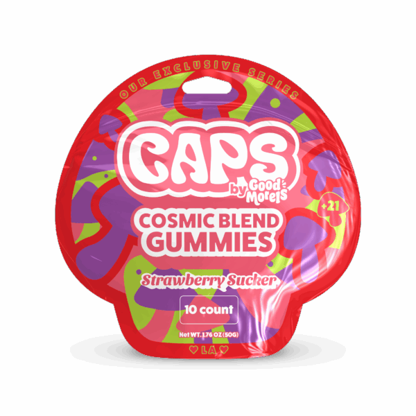 CAPS COSMIC BLEND GUMY STRAWBERRY SUCKER 10CT