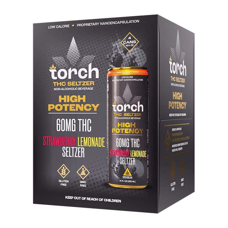 TORCH THC STRAWBERRY LEMONADE SELTZER 60MG 4OZ