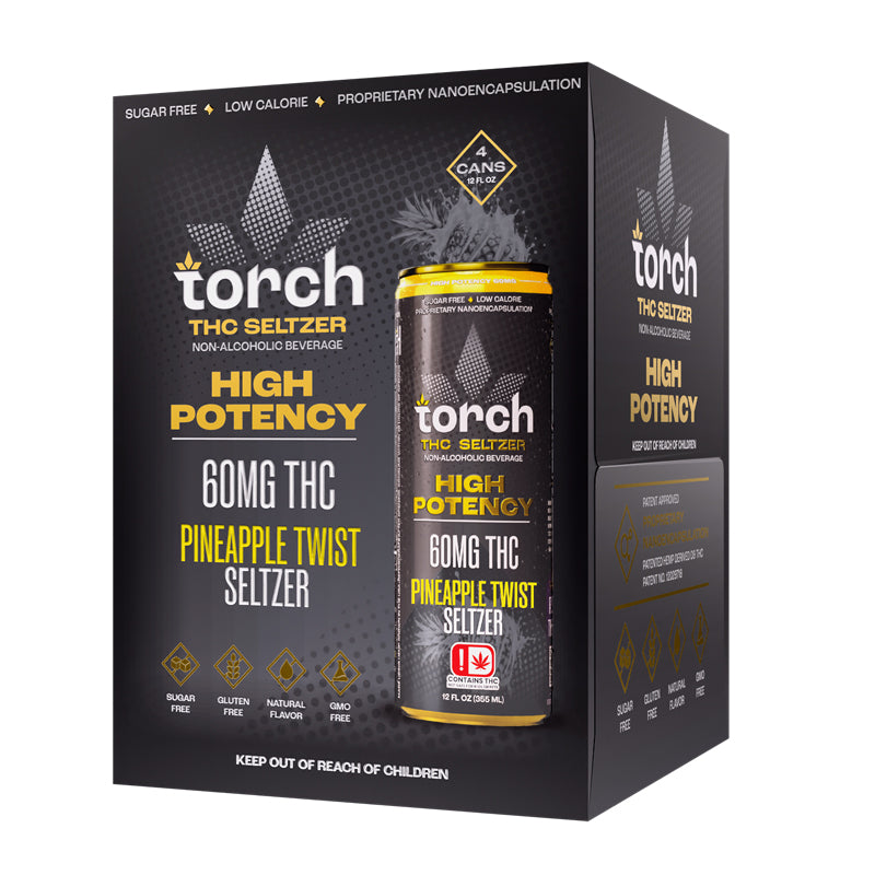 TORCH THC PINEAPPLE TWIST SELTZER 60MG 4OZ