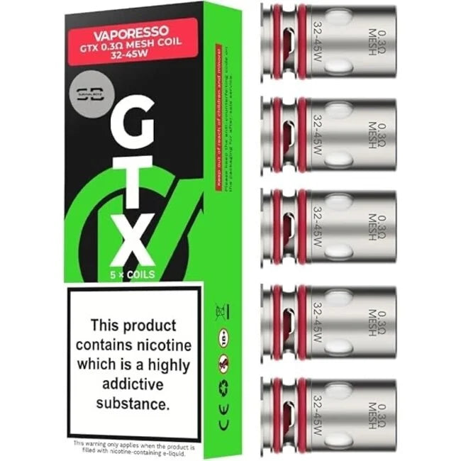VAPORESSO GTX|VAPORESSO GTX DUAL MESH COIL 5CT 0.3OHM|6943498649754|Pack of 10