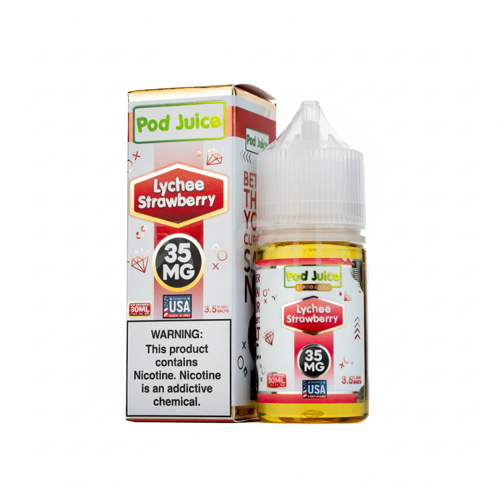 POD JUICE SALT LYCHEE STRAWBERRY 35MG 30ML