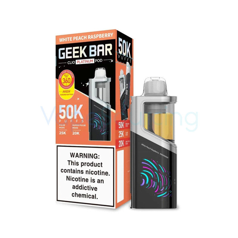 GEEK BAR CLIO PLATINUM POD WHITE PEACH RASPBERRY 50K