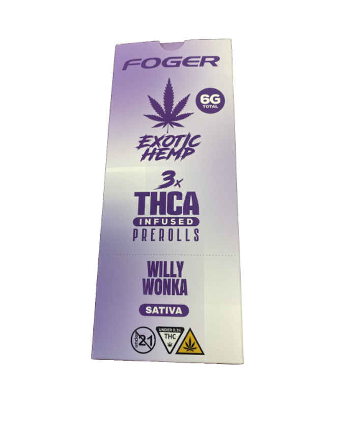 FOGER EXOTIC HEMP PROLL WILLY WONKA SATIVA 6G