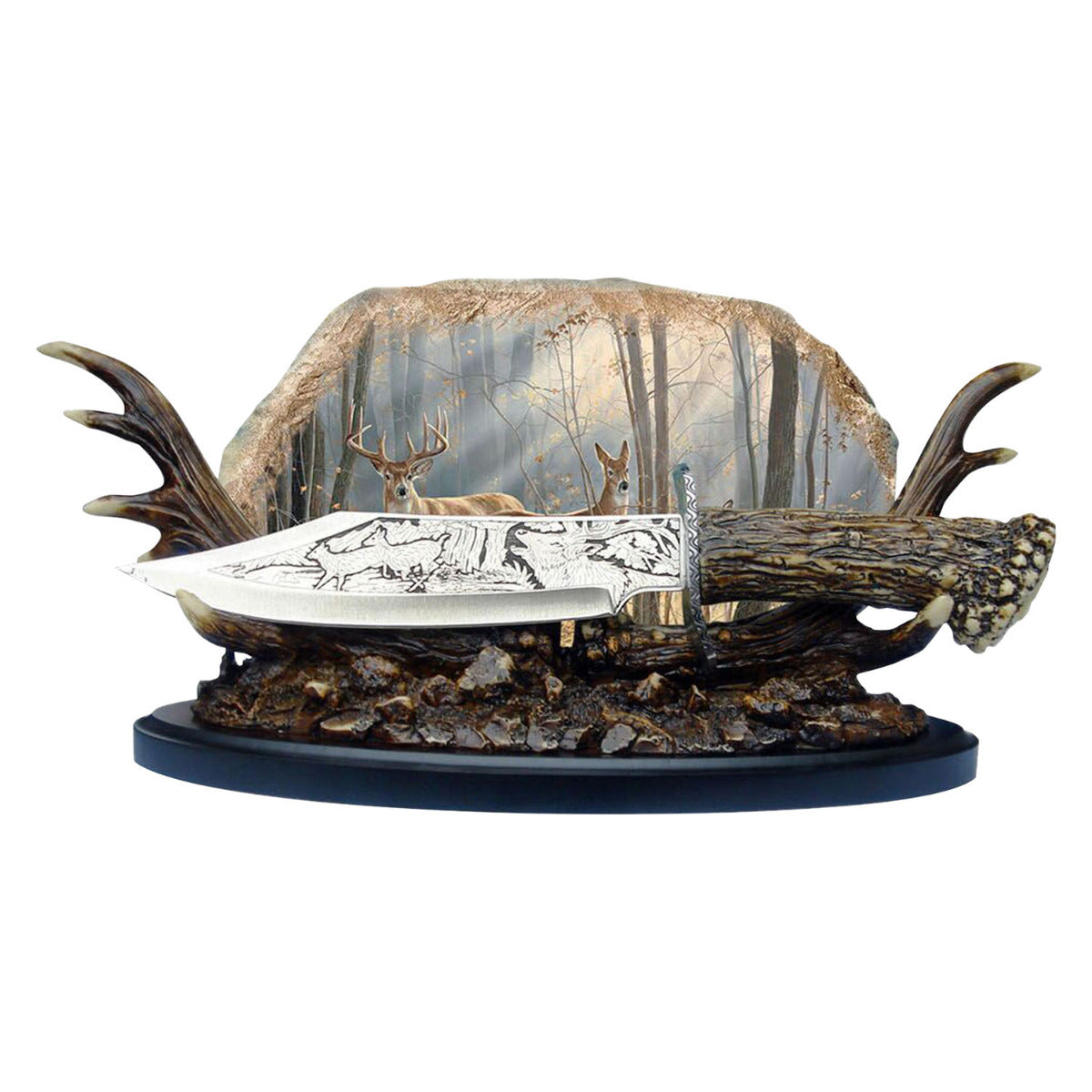 WILD TURKEY HANDMADE DEER BOWIE WOOD WT0214BR
