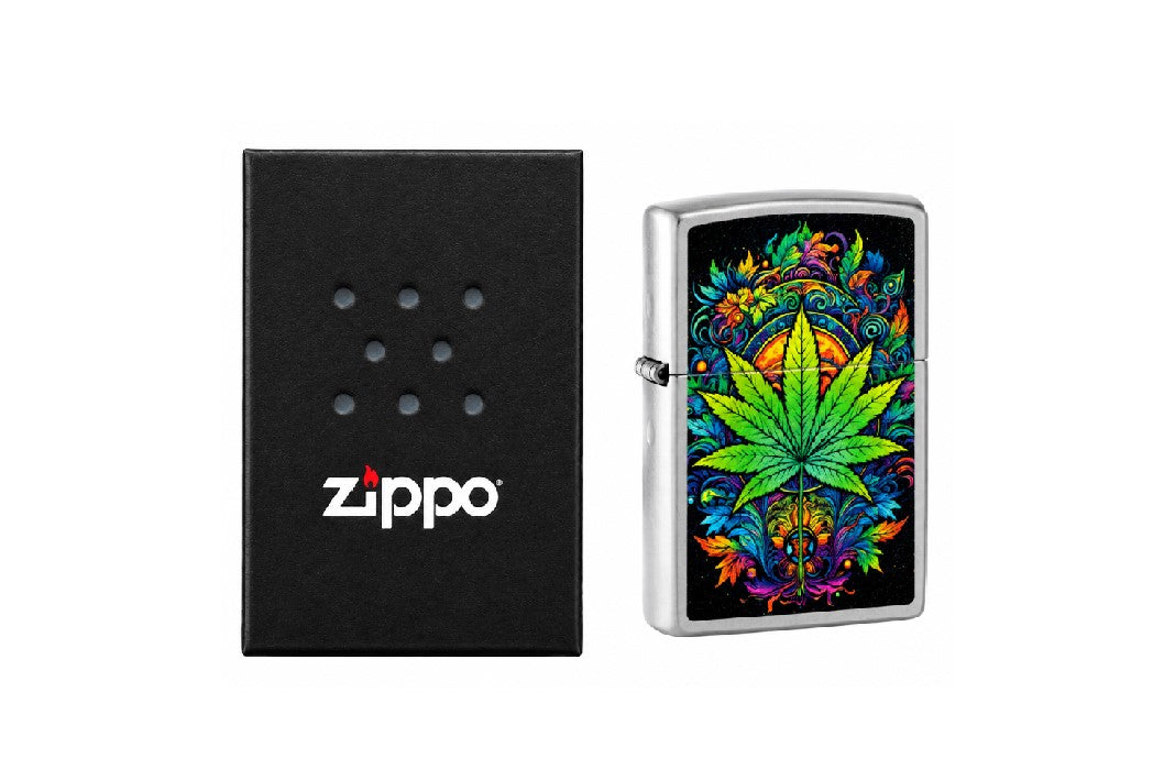 ZIPPO LIGHTER ZIPPO PSYCHCHEDELIC CANNABIS DESIGN  46575