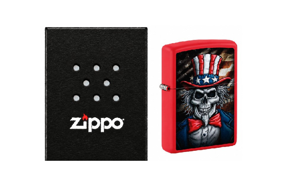 ZIPPO LIGHTER ZIPPO UNCLE SAM SKULL DESIGN 46696