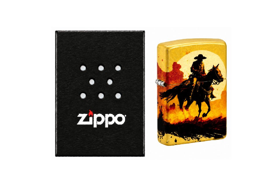 ZIPPO LIGHTER ZIPPO COWBOY ON HORSE DESIGN 47143