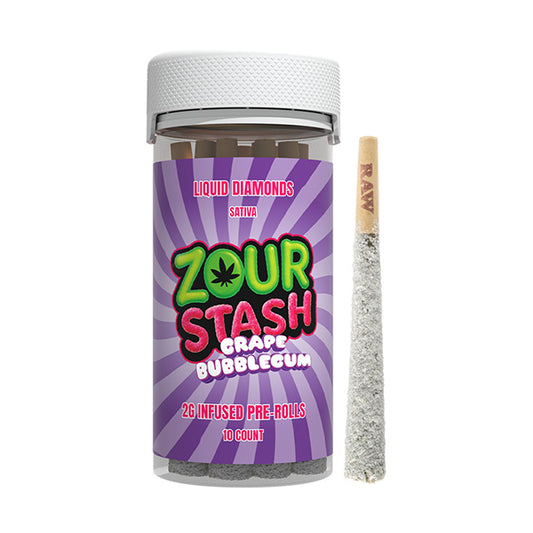 ZOUR STASH THCA DIAMND GRAPE BUBBLEGUM 2GM PROLL SATVA 10CT