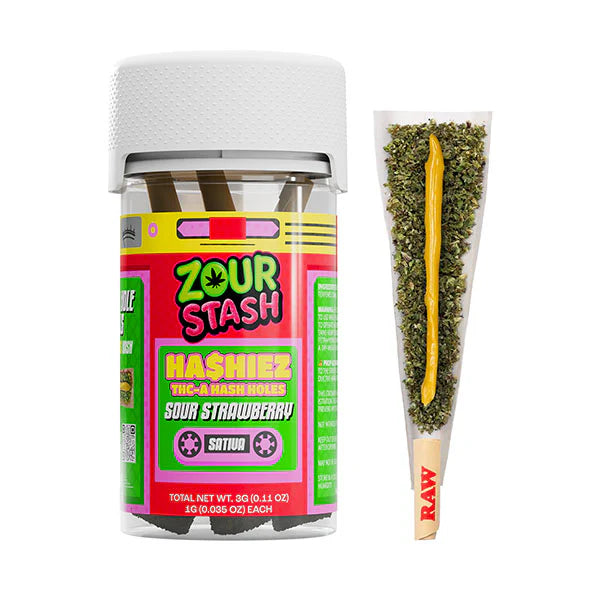 ZOUR HASHIEZ THCA HASH HOLE SOUR STRAWBERRY SATVA 1GM PROLL 3CT